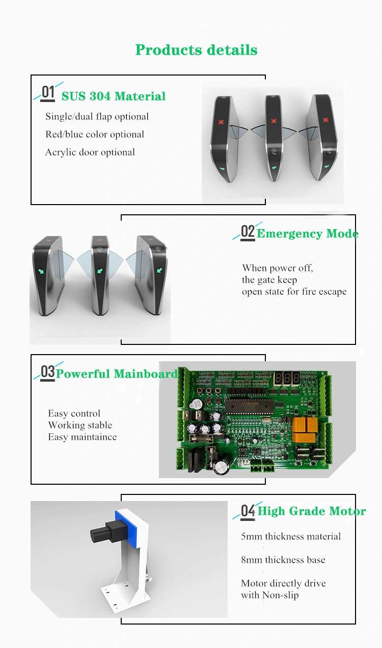 New Access Control System Metro / Subway/ Underground Entrance Barrier Gate /Flap Barrier Optical Turnstile