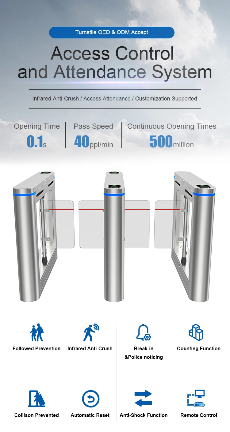 Speed Automatic Turnstile Swing Barrier Gate Access Control System